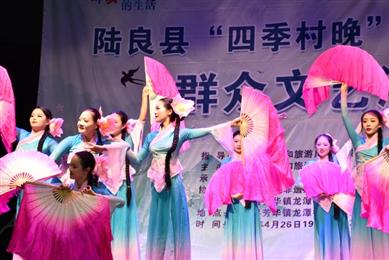 陆良县芳华镇新时代文明实践所举行“四季村晚”之“春花”“家长夜校”活动